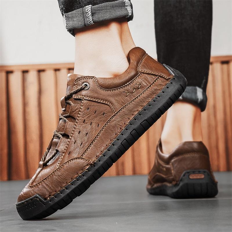 38-48 Мужская обувь больших размеров из кожи, низкие повседневные спортивные туфли, мужская модная повседневная кожаная обувь
