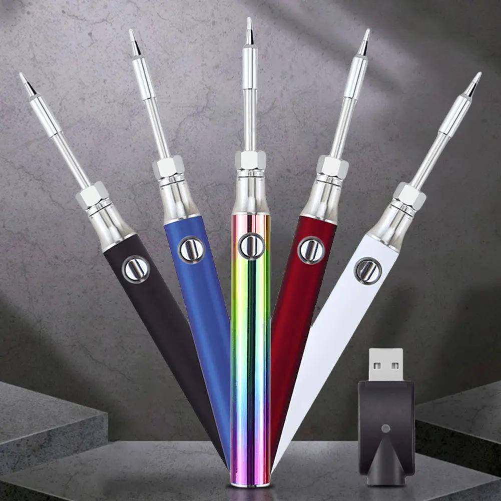 Portable Electric Soldering Iron Pen 350/650/1100mAh Battery Welding Tool 510 Thread Heat Tips Adjustable Voltage Welding Tool