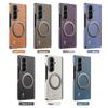 360 Rotating Magnetic Phone Case for Samsung Galaxy Z Fold 7 6 5 4 for Magsafe Wireless Charging Leather Hinge Protection Cover
