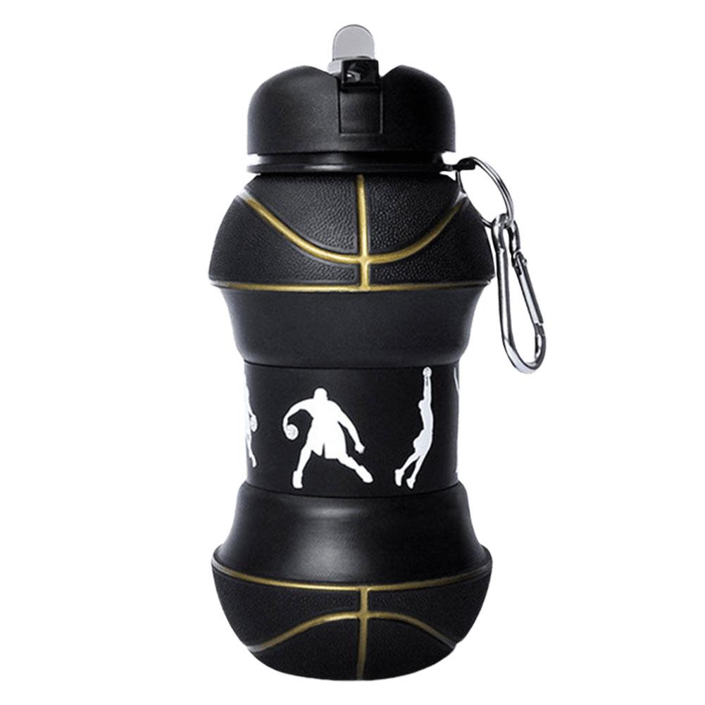550 мл складная бутылка для воды портативная чашка для воды герметичная спортивная детская кувшин для воды с карабином для баскетбола тенниса