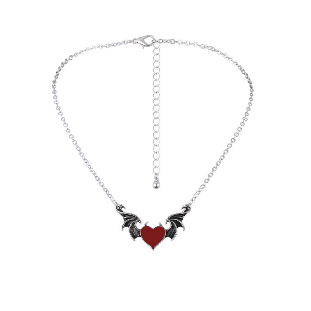 Modern Alloy Heart And Wing Necklace Stylish Versatile Jewelry For Women