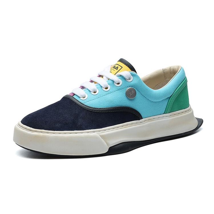 MIHARA YASUHIRO x FILA FM 10 Тканевые Низкие Скейтбордические Кроссовки Мужские Пуговичный Синий F12M124348FNB