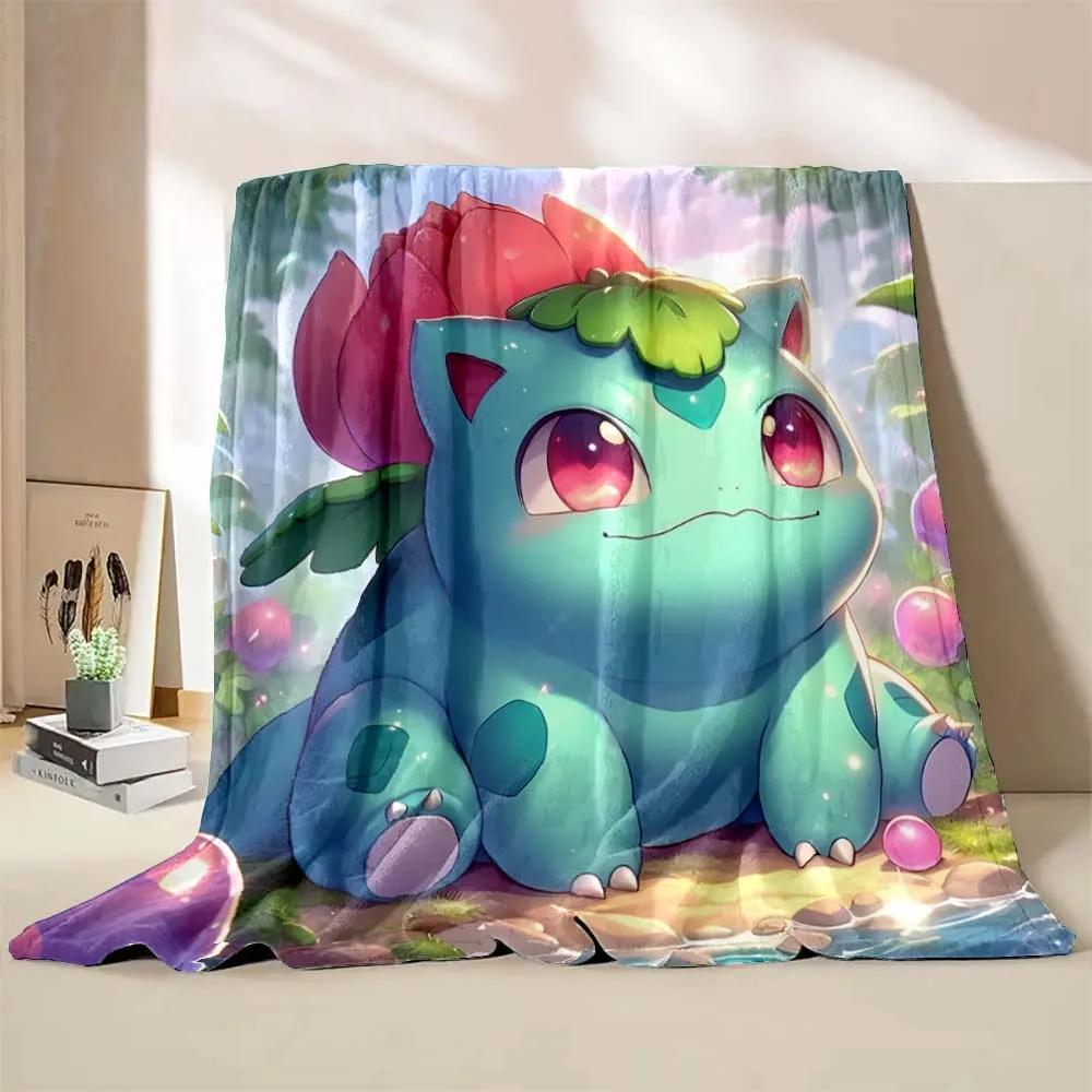 Cute Pokémon Bulbasaur Print Blanket Children Adult Blanket Soft Warm for Bed Sofa Travel Cover Blanket Children's Luxury Gifts
