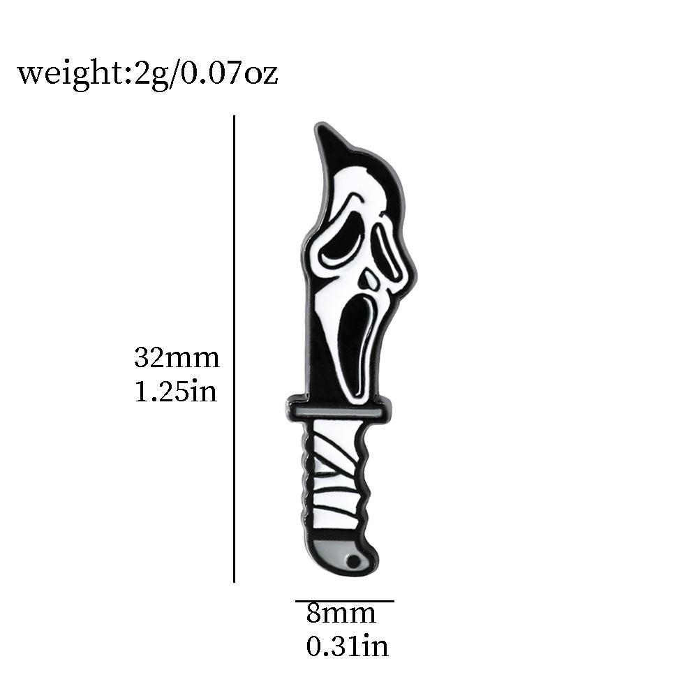 Хэллоуин Череп Фильм ужасов Кричащий Готический Металлический Значок для Мужчин и Женщин