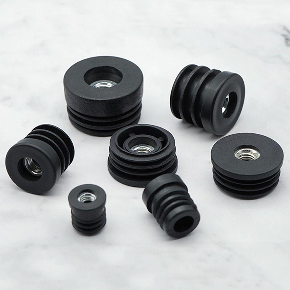 Black Nut Hole Plug Round Furniture Adjustable Feet Blanking End Cap Table Chair