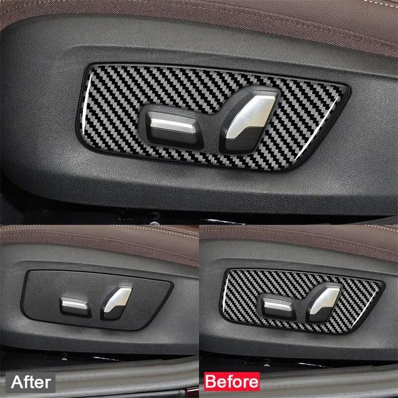 2 шт., наклейка на крышку автомобильного сиденья, отделка из углеродного волокна, автомобильные аксессуары для интерьера для BMW G30 5 серии 2018-
