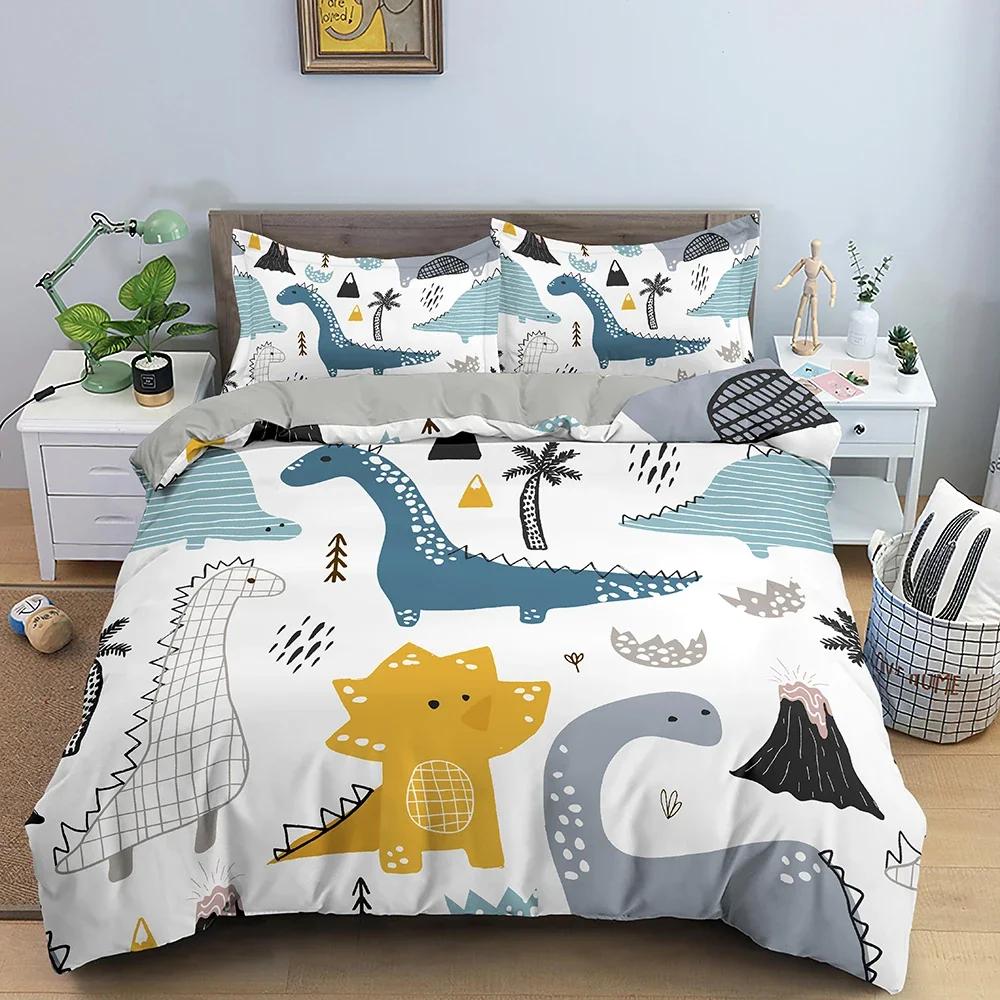 2/3Pcs Cartoon Animal Duvet Cover Luxury Soft Bedding Set For Children Bedroom Quilt / Comforter Cover King Twin Home Decor