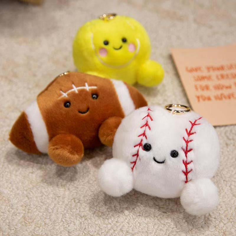Smiling Series Keychain Plush Vegetable Toy, Cute Fruit Bag Charm Plush Toy Keyring, Soft and Cuddly Little Gift