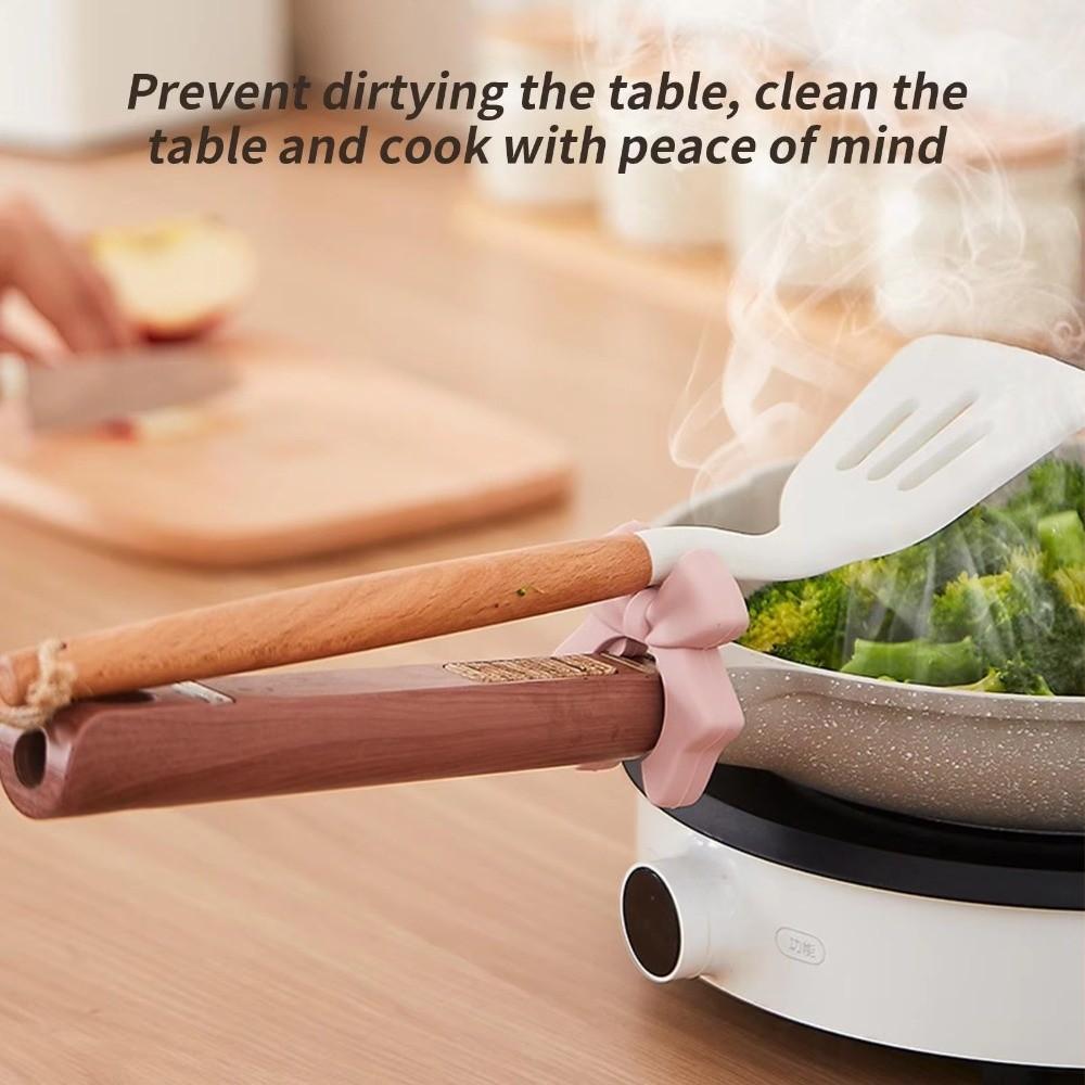 Heat-Resistant Material Silicone Spoon Holder Spoon Pan Holder Food Preparation