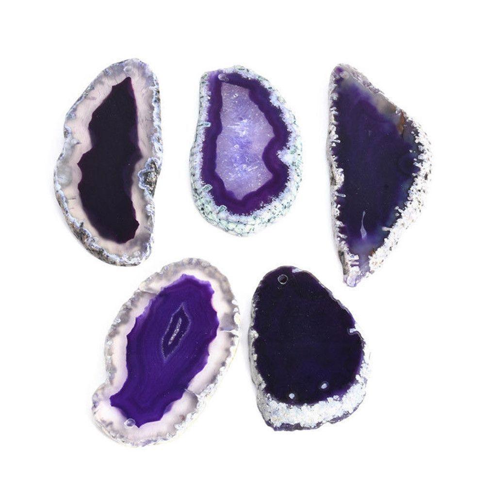 Agate Geode Slice Stone Brazil Healing Jewelry Accessories Home Decoration DIY Quartz Pendant
