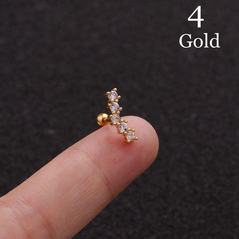 Body Jewelry Cz Zircon Star Leaves Cartilage Ear Stud Helix Tragus Piercing Earring Stainless Steel