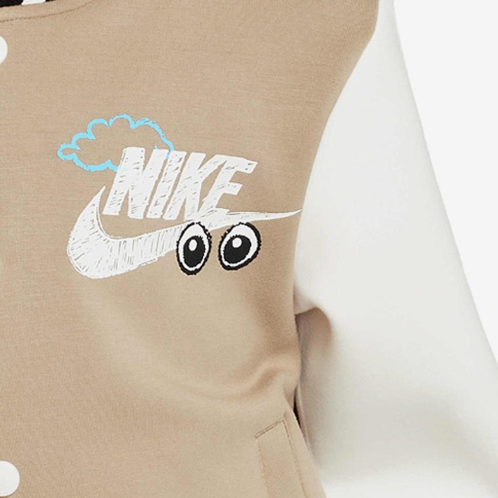 Nike Color Block Letter Print Casual Knit Jacket Kids Jackets Khaki FV3042-247