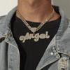 2022 Iced Out Chain Bling Хип-Хоп Подвеска В Форме Сердца Ожерелье Cz Цирконий Буква Ангел Шарм Мужчины Женщины Модные Ювелирные Изделия