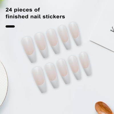 24 шт./компл. DIY ногтей с набором накладных ногтей, носимый художественный клей для ногтей, водонепроницаемый гель