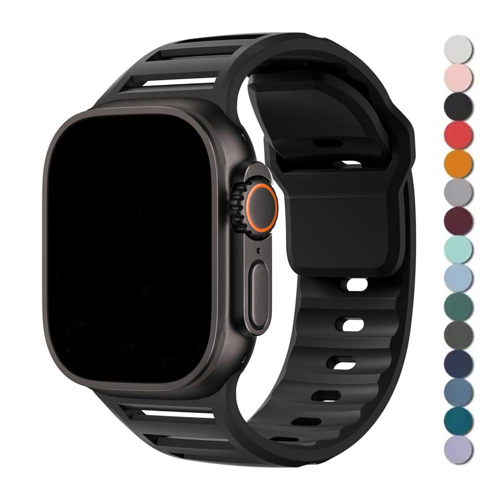 Ремешки для Apple Watch Ultra 2 Ремешок 49мм 45мм 44мм 42мм Спортивный силиконовый ремешок для часов ремешок браслет iwatch 10 9 8 7 6 SE 5 4