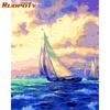 Пейзаж Diy Картина по номерам Акриловая краска Настенная картина на холсте Картина для украшения стены 40x50 см