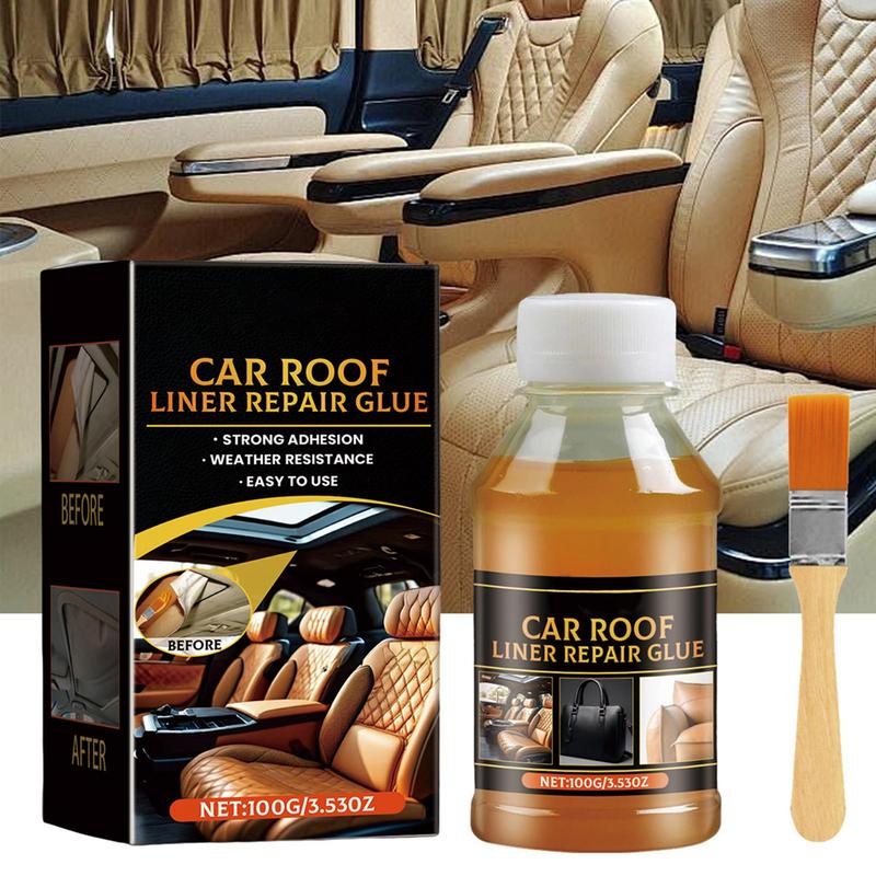 Headliner Repair Glue 100g Car Upholstery Glue Automotive Strong Adhesive with Brush Upholstery Repair for Leather Fabric