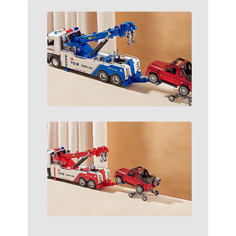 1/18 сплава металла эвакуатор инженерный грузовик прицеп дорожно-спасательная служба игрушки подарок