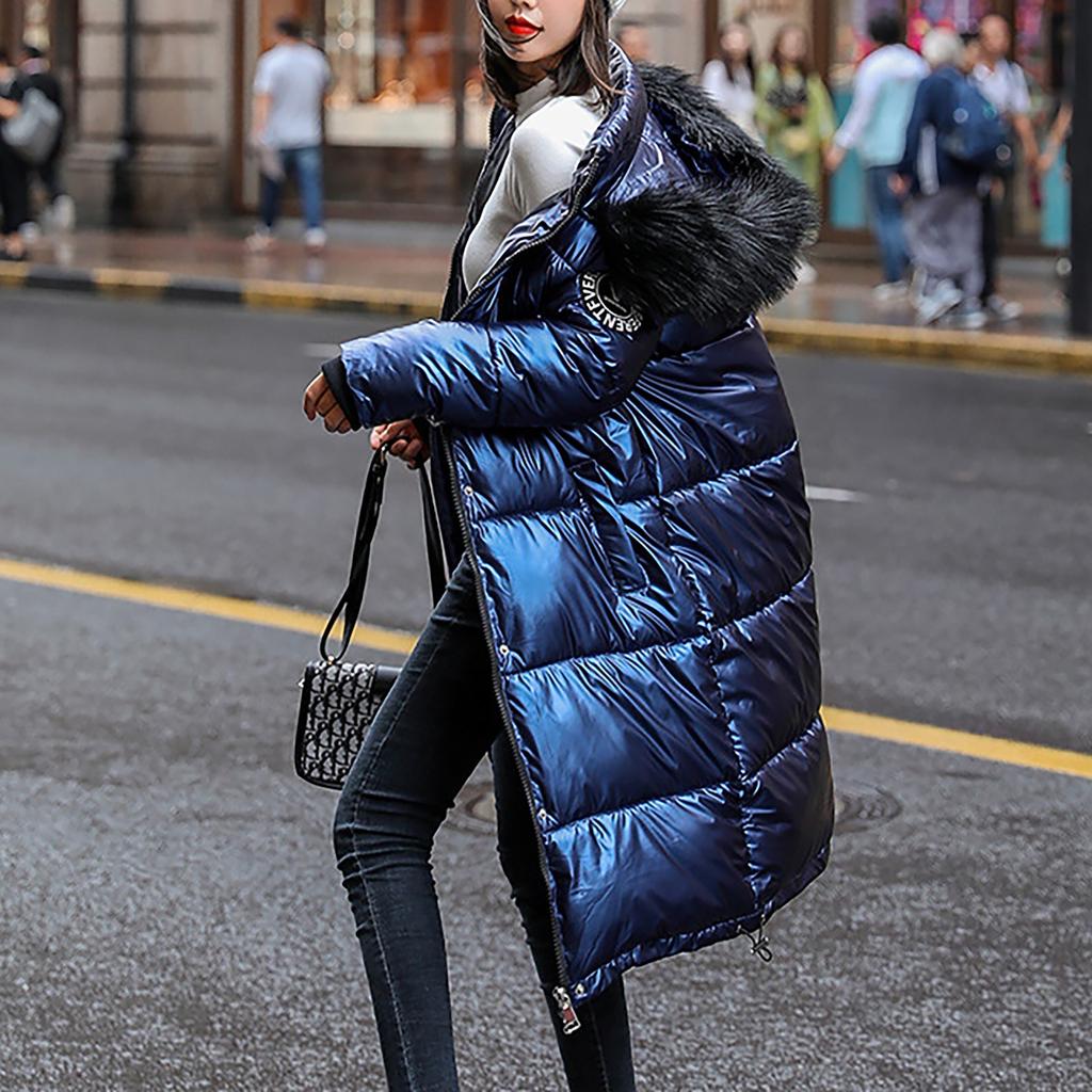 Женская зимняя теплая толстая теплая тонкая куртка с капюшоном, длинное пальто