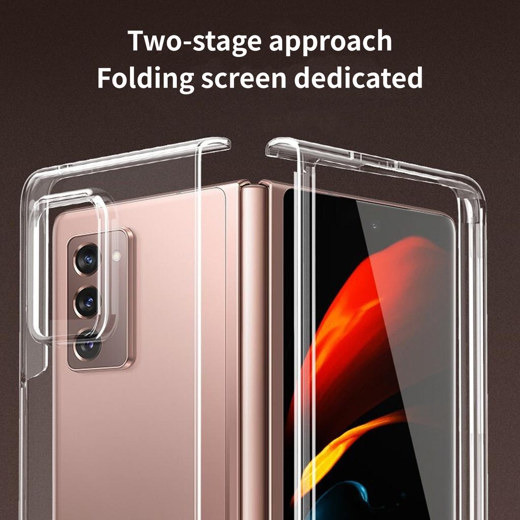 Для Samsung Galaxy Z Fold 6 5 4 3 2 Fold6 Fold5 Fold4 Fold3 Fold2 Прозрачный защитный чехол Жесткий ПК Прозрачный бампер Z Fold6 Fold5 Fold4 Fundas