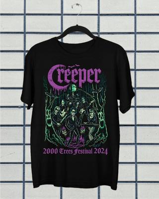 Коллекция CREEPER Тур группы 2024 Хлопок Подарок для фаната Футболка Мужская Женская Летняя Графическая Мужская Футболка Черная С круглым вырезом Хлопковая футболка