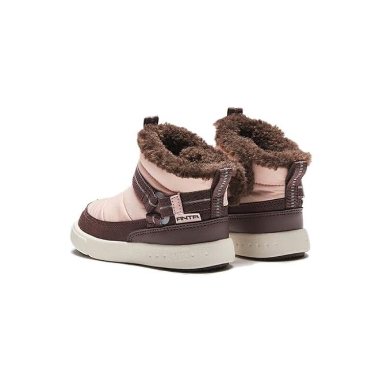Anta Kids Round Toe Slip-On Shock Absorbing Wear-Resistant High-Top Walking Shoes Baby Shoes Pink Purple A322340066-2