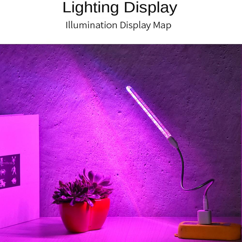 Светодиодный светильник полного спектра для растений, USB-светильник для выращивания, гибкий светодиодный светильник для выращивания растений, фитолампа, гидропонное освещение для рассады цветов