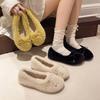 Gentle Women's Autumn and Winter New Soft-soled Cotton Shoes, Flat and Fleece Shoes