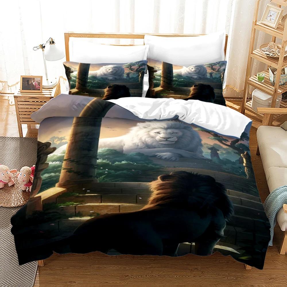 Anime Monster Bedding Collection Single Twin Full Queen King Size Animal Tag Lion Wolf Bed Collection Adult Kid Bedroom Duvetcover Collection