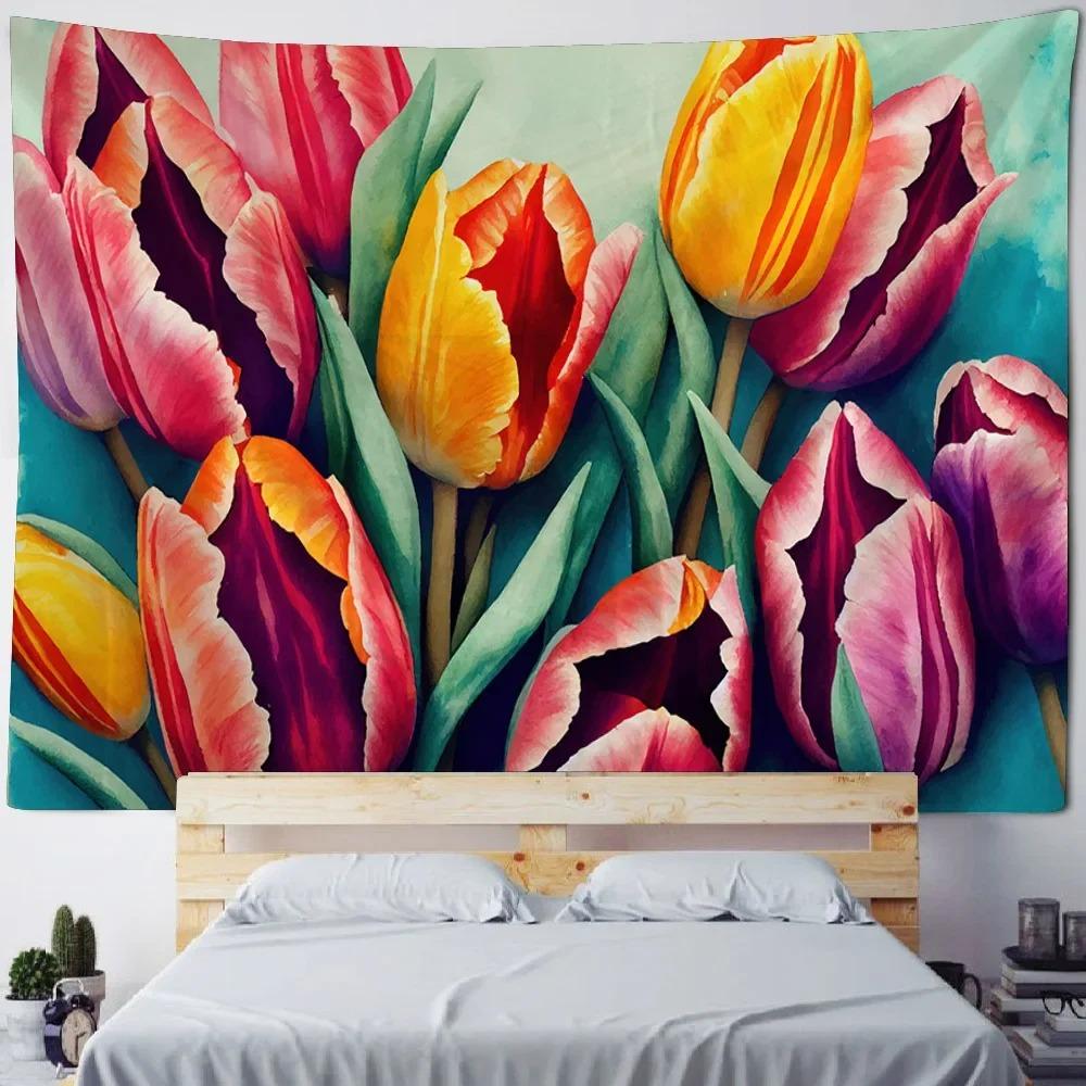 Beautiful Tulip Decorative Tapestry Home Wall Decoration Office Living Room Tapestry