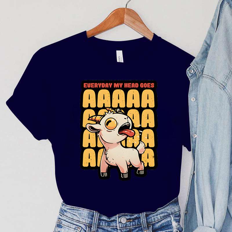 Женская одежда с принтом My Head Goes AAAA, повседневные модные женские футболки с животными и козой, с короткими рукавами, женские футболки с героями мультфильмов