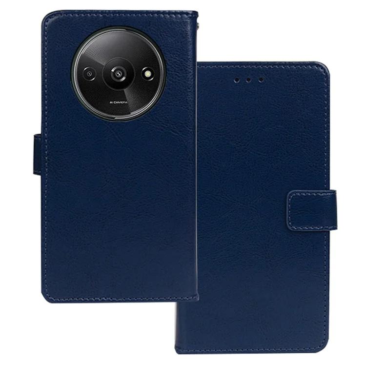 Для Xiaomi Redmi A3 / Poco C61 4G чехол Crazy Horse Texture кожаный чехол для телефона с отделениями для карт кошелек