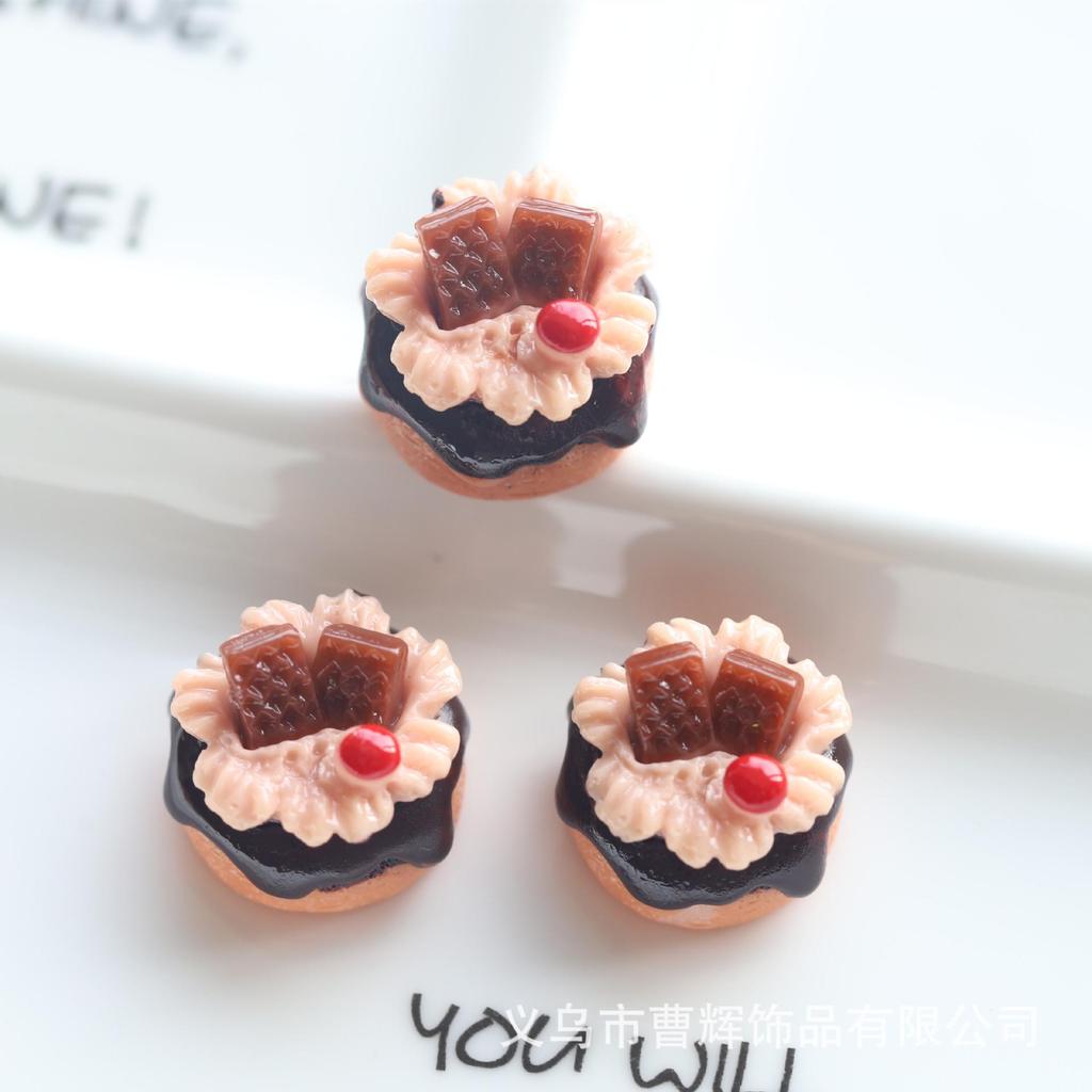 Realistic Rose Cake Food Play Cream Glue Mobile Phone Case Keychain Pendant Resin Jewelry Accessories