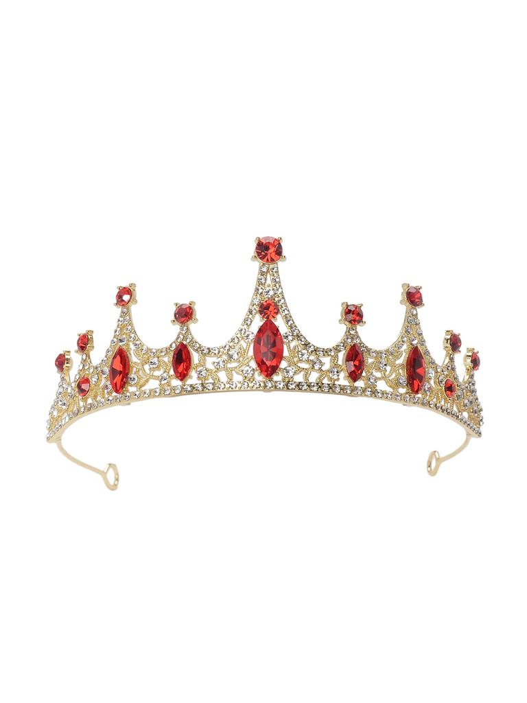 New Baroque Retro Bridal Tiara Crown Alloy Red Hair Accessories Wedding Wedding Jewelry High-end