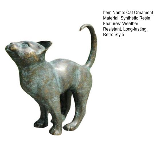 Юшэн Ретро Фигурка Кота Смола Кот со Статуэткой Бабочки В помещении На открытом воздухе Художественная Скульптура Кота для Книжных полок Садов Офисов Украшение