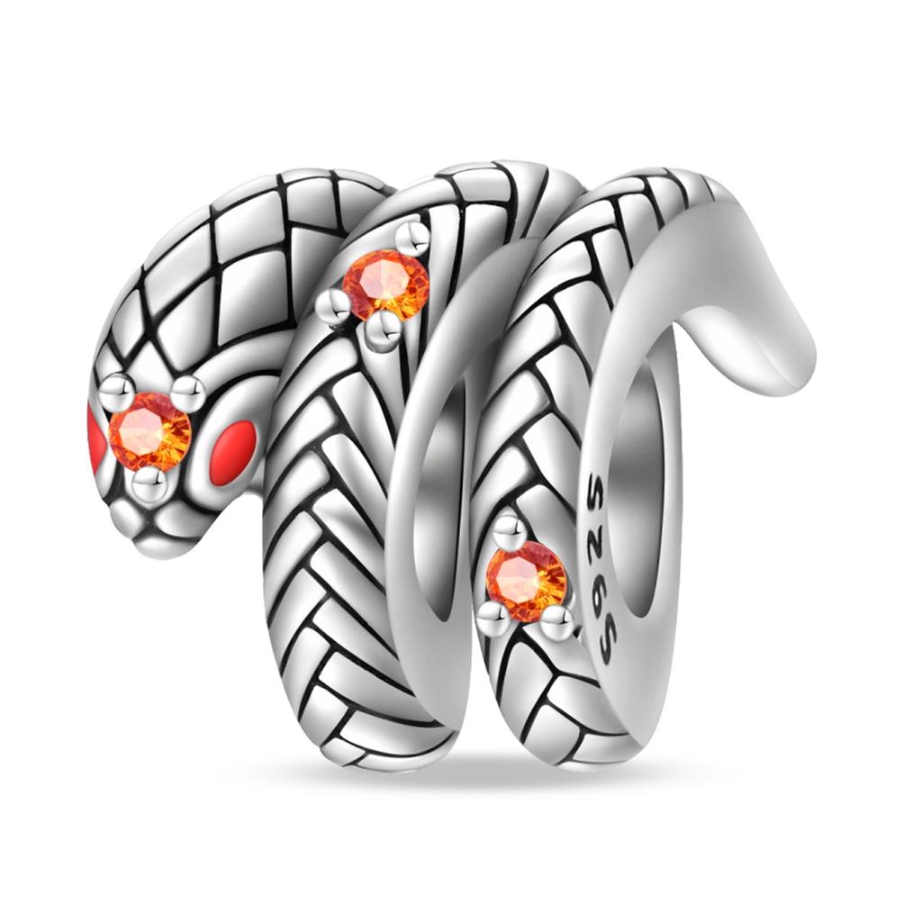 Драгоценные золотые бусины в виде свернувшейся змеи и подвеска-шарм из муранского стекла змеино-зеленого цвета, подходит для браслета, женское медное ожерелье, подарок