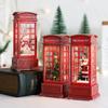 Рождественские винтажные ночные огни Снеговик Санта-Клаус загораются блестящими украшениями для телефонной будки Рождественские подарки