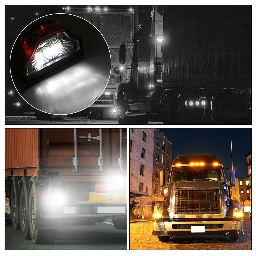 3 светодиодные номерные лампы, водонепроницаемые E9 для грузовых автомобилей с прицепом, белый свет 12 В-24 В, освещение номерного знака автомобиля