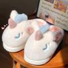 Fashion Women's Cotton Slippers 2024 Winter New Christmas Cute Cartoon Unicorn Outdoor Home Warm Anti Slip Comfort Floor Cotton Slippers