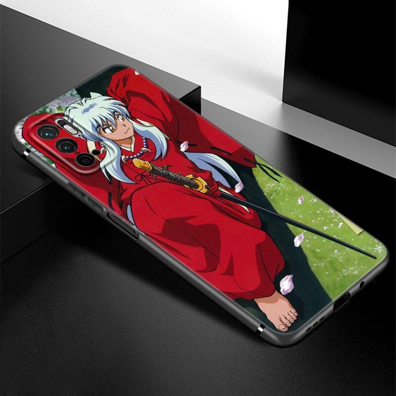 Anime Inuyasha Phone Case For Xiaomi Redmi Note 7 8 8T 9 9S 10 10S 10T 11 11S 4G 11E 11T Pro 5G Soft TPU Black Cover