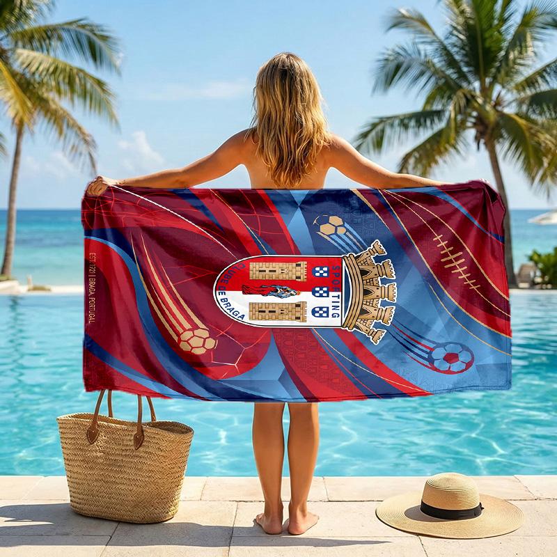 Braga FC print Quick Dry Beach Towel Microfiber Absorbent Portable Travel Swimming Towel