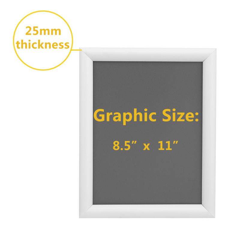 25mm Poster Frame Anti-glare Uv-resistant Right Angle Picture Frame For Home Decor (21.59 X 27.94cm)