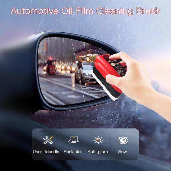Oil Film Cleaning Brush for Car, 2PCS Windshield Brushes with Clean Degrease