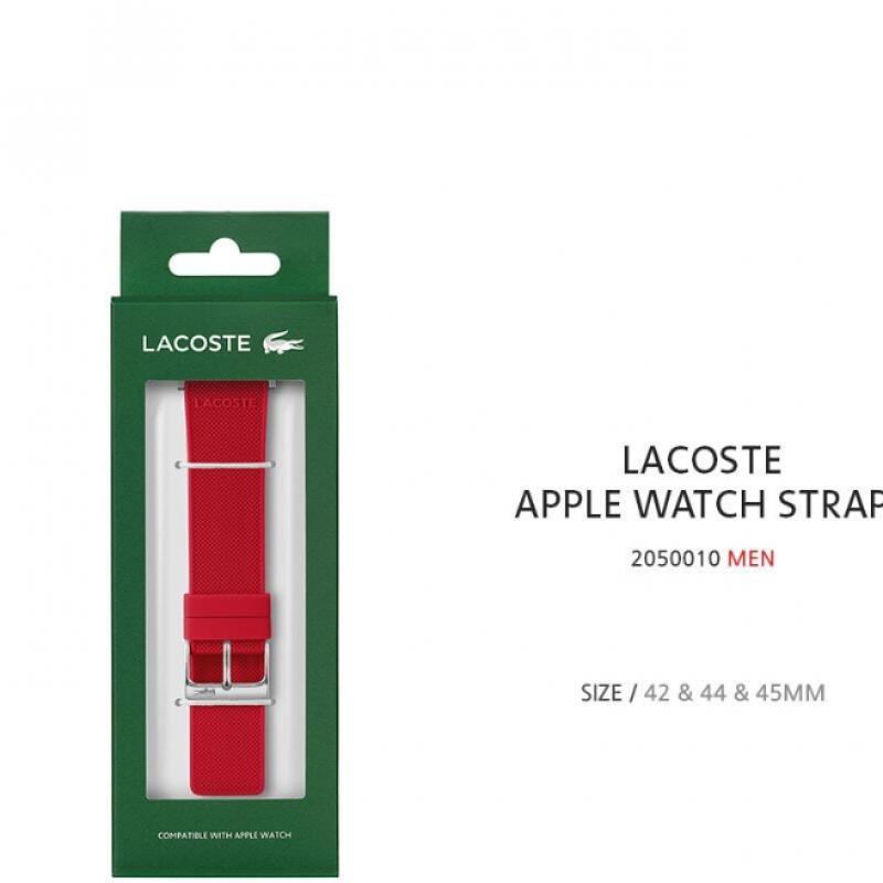Lacoste Официально импортированный силиконовый ремешок для Apple Watch 42 44 45 мм 2050010