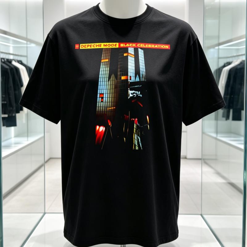 Awesome Depeche Mode Black Celebration TShirt for Unisex Crewneck Pure Cotton T Shirts Short Sleeve Tees Graphic Printed Clothes