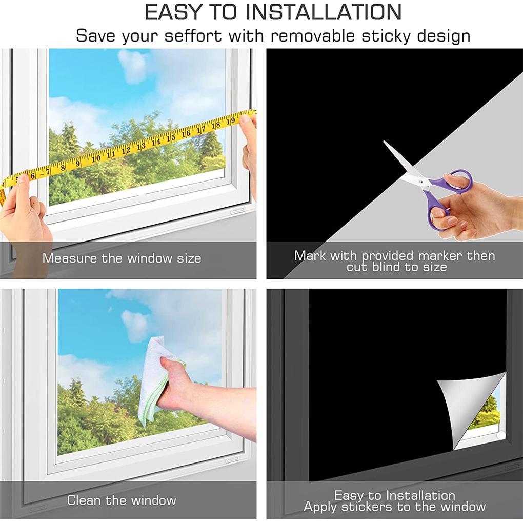 Черные универсальные затемняющие жалюзи для спальни - стильные и гарантирующие конфиденциальность портативные затемняющие жалюзи прочные безопасные для детей