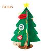 Felt Christmas Tree Mini Xmas Desktop Figurine DIY Tree Set with Santa Snowflake Cane Accessories for Toddlers