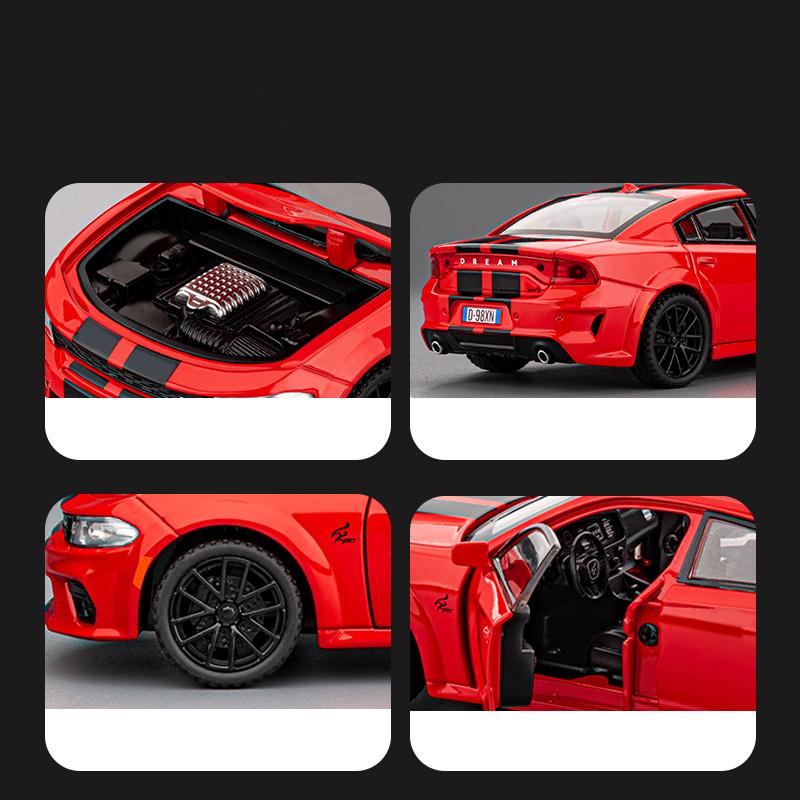 1/32 Dodge Charger SRT Суперспортивный автомобиль Сплав Литье под давлением Модель автомобиля Домашняя Симуляция Настольный Дисплей Взрослый Подарок на День Святого Валентина Мальчики