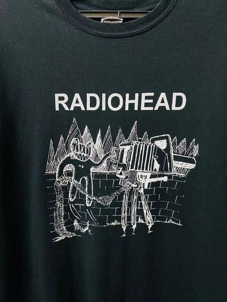 Radiohead Футболка Черная Хлопковая Короткий Рукав Унисекс S-4XL