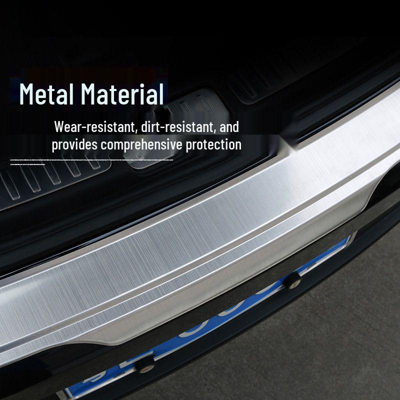 Stainless Steel Trunk Sill Strips for Porsche Macan & Cayenne Rear Bumper Interior Mods